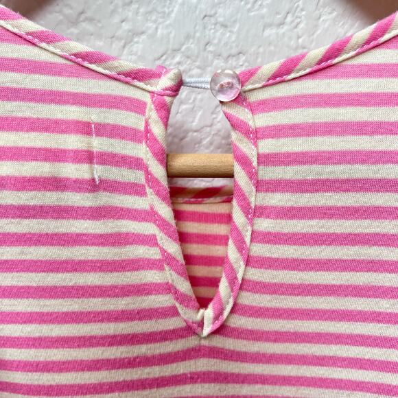 Mabel + Honey Girls Dress Size 10 Pink Cream Stripe Flutter Sleeve Cotton Lined - Picture 4 of 7